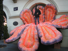 AUFBLASBARE BLUME ROSA